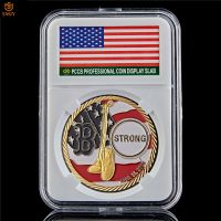 2013 US Strong Marathon US World Trade Center 911 Attack Gold Token Commemorative Coin Collection W/PCCB Holder