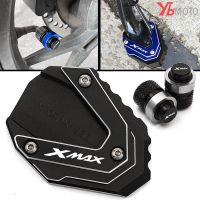 Motorcycle Side Stand Enlarge Plate Kickstand Extension amp; Valve Caps For YAMAHA XMAX XMAX300 X MAX X-MAX XMAX 300 250 125 400