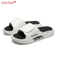 AOKANG thick soles slippers men sandals lifesavers long wear outside sandals non-slip outdoor trendy sandals lovers slippers floor soft shoes