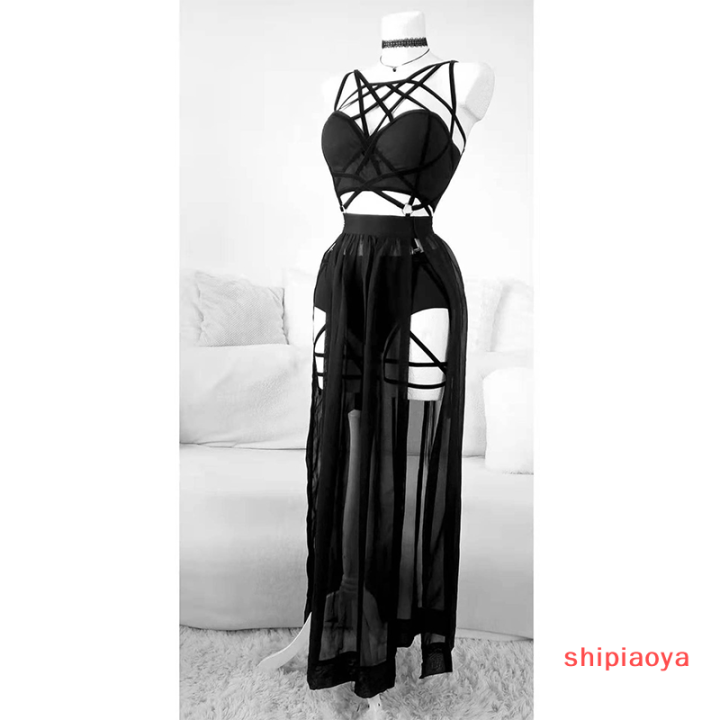 shipiaoya-กระโปรงผ้าชายหาดด้านนอกแบบกอธิคสำหรับผู้หญิงชุดว่ายน้ำสำหรับเด็กหญิงคลุมโสร่งผ้าชีฟอง