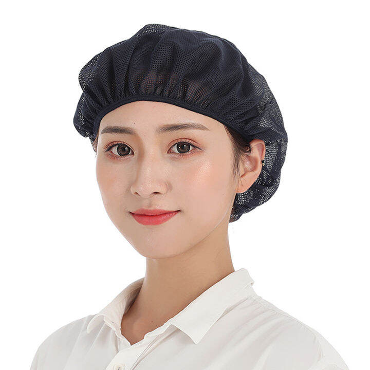 QNEY Chef Work Mesh Hat Food Hat Factory Catering Disposable Hat