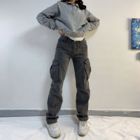 Women Trousers Straight Cargo Pants Women Vintage Y2k Streetwear Jeans Women High Waist Jean Femme Multi Pocket 2022 Trend