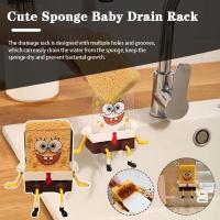 Cute SpongeBob Style Drain Rack Dishwashing Sponge Cleaning Foaming Dish For Kitchen Decontamination Strong Z6P6