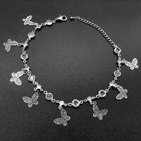 【JH】 2020 cross-border European and new product anklets Beach natural crystal butterfly Fashion creative rhinestone