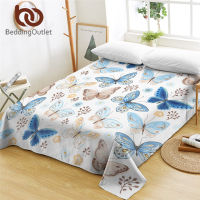 BeddingOutlet Butterfly Bedding Linen Colorful Flat Sheet Insect Print Bed Linen Microfiber Soft drap Bedsheet housse de lit