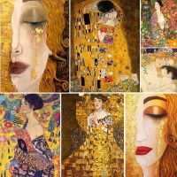 【CC】 Klimt Embroidery 11CT Kits Needlework Set Printed Canvas Cotton Thread Decoration Hot Sell Room