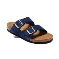 ○◄ Birken Birkenstock รองเท้าแตะ รองเท้าชายหาด หนังนิ่ม สีฟ้า คุณภาพ สําหรับผู้ชาย และผู้หญิง