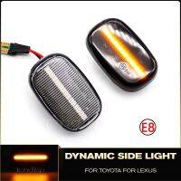 RAV4ไฟกระพริบแบบไดนามิกสำหรับ Toyota Corolla Camry Avensis Celica ไฟสัญญาณเลี้ยว LED ด้านข้างสีเหลืองอำพันหลอดไฟรถยนต์