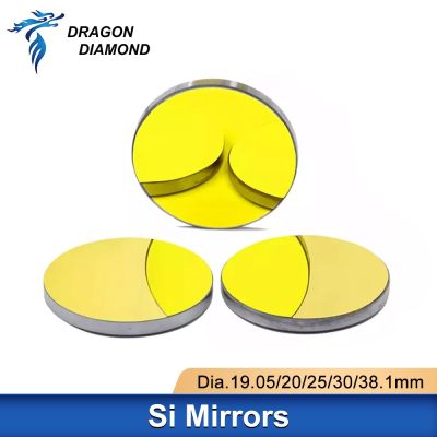 DRAGON DIAMOND 3Pcs Co2 Laser Si Reflective Mirrors For Laser Engraver Gold-Plated Silicon Reflector Lenses Dia.19 20 25 30 38.1