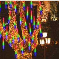 8 Tubes Meteor Shower Rain Led String Lights Street Garlands Christmas Tree Decorations for Outdoor New Year Fairy Garden Lights