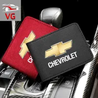 กระเป๋าใส่บัตรประจำตัวขับรถหนังกลับเหมาะสำหรับบัตรประจำตัวเก็บของ Chevrolet บัตรธนบัตรเคสหนังโลโก้บุคลิก