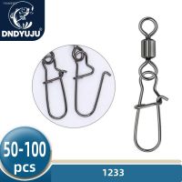 ✐▥● DNDYUJU 50 or 100X Stainless Steel Fishing Connector Pin Bearing Rolling Swivel Snap Fishhook Lure Swivels Tackle Accessories