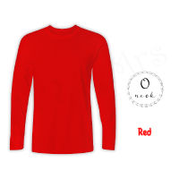 เสื้อยืดสีพื้น เสื้อยืดคอกลมแขนยาว เสื้อแขนยาว เสื้อคอกลม Unisex T-Shirt ผ้าCotton (สีแดง)