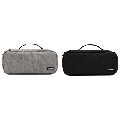 BOONA 2x Travel Storage Bag Multi-Function Storage Bag for Laptop Adapter,,Data Cable,Charger,Gray &amp; Black