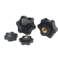 5pcs m4 m5 m6 m8 Plum Bakelite Hand Tighten Nuts Handle Thread Star Mechanical Black Thumb Nuts Clamping Knob Manual Nuts