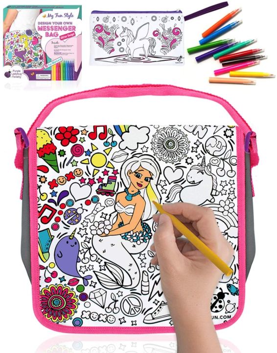 Color Your Own Bag with 6 Markers - Unique Mermaid Crafts for