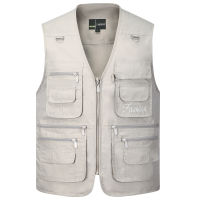 Summer Men Sleeveless Baggy Jacket With Many Pockets Male Casual Regular Fit Multi Pocket Photographer Vest Waistcoat For Mens