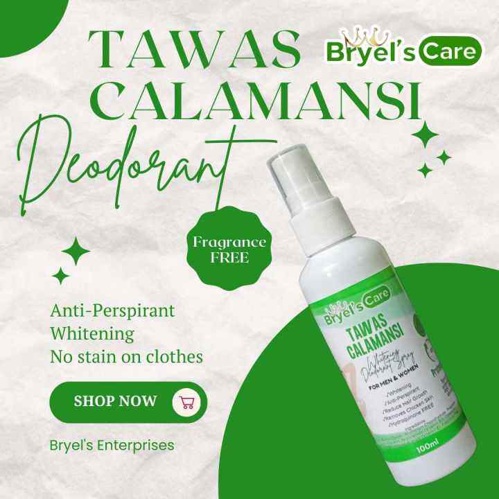 🍃 BRYEL'S 100ml Tawas Calamansi Deodorant Spray Whitening Deodoran