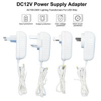 แถบไฟ LED สำหรับไดรเวอร์ไฟ LED DC 12V เป็น AC 220V สำหรับ2A 3A หม้อแปลงตัวชาร์จ1A อะแดปเตอร์สีขาว Eu/uk/us/au พลังงาน