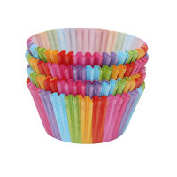 100pcs Colorful Rainbow Paper Cake Cupcake Liner Baking Muffin Box Cup Case Party Tray Cake baking accessories