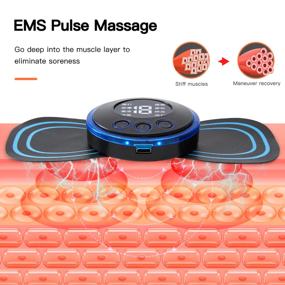 EMS Electric Pulse Neck Massager Cervical Massage Patch Back Sticker Muscle  Stimulator Portable Relief Pain Relax Massageador