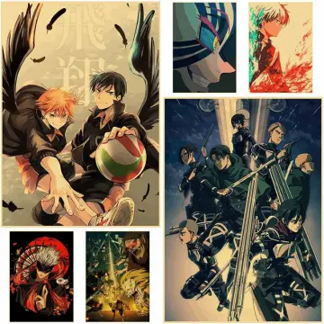 Anime cartoon Haikyuu!! Retro poster kraft paper decoration painting poster  decoration bar bedroom living room