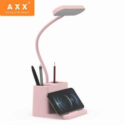 2021AXX Desk Lamp LED Dimmable Office Table Lamps for Study Room Cute Pink USB Rechargeable Battery Small Desk Light for Teen Girls