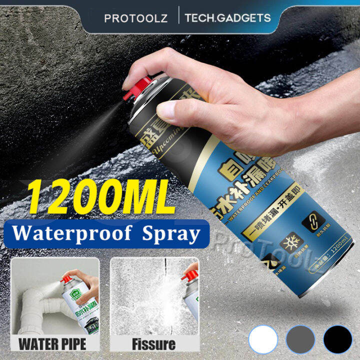 Waterproof Spray Sealant 1200ml Quick Seal Flexible Rubber Coating 