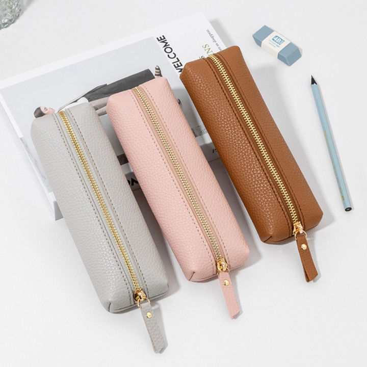 stylish-stationery-pouch-student-school-supplies-pu-leather-pen-bag-soft-stationery-bag-solid-color-pencil-bag