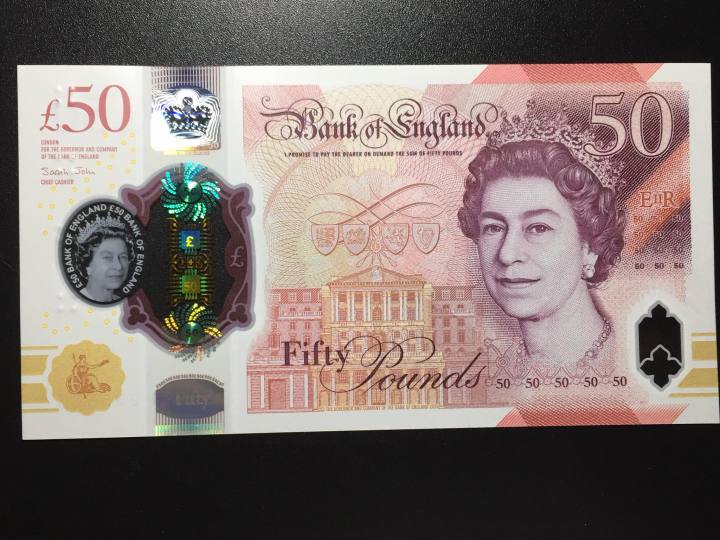 Great Britain UK】 50 Pounds Polymer Banknote –AU 【英格兰】 50