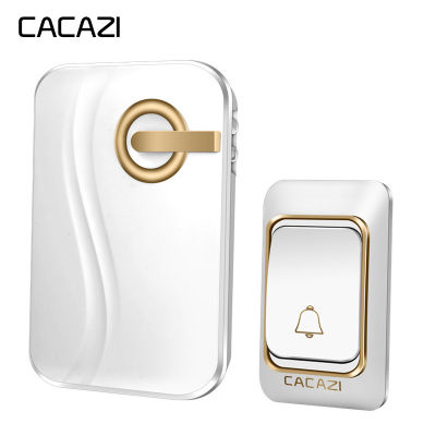 CACAZI Wireless Doorbell DC Battery-operated 200M Remote Waterproof 4 Volumes 36 Rings Inligent Door Chime Cordless Doorbell