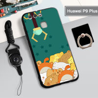 เคสอ่อนสำหรับ Huawei Ascend P9 Plus เคสโทรศัพท์คลุมทั้งหมด2022ใหม่ป้องกันการตกหล่นกันรอยขีดข่วนฝามีที่ถือวงแหวนโทรศัพท์ &amp; เชือก