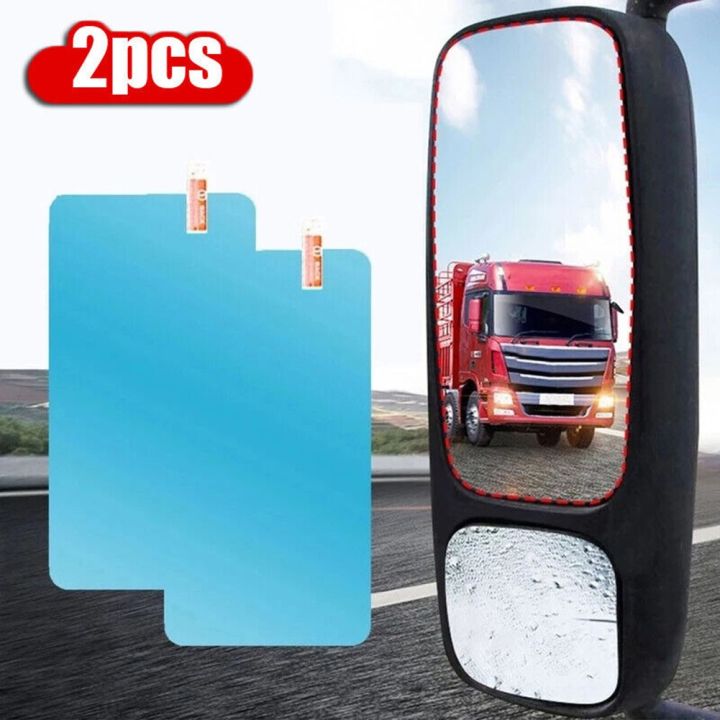 2Pcs Truck Rearview Mirror Rain Films Waterproof PET Transparent