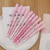 10pcs Pink Japan Sakura Erasable Pen for Writing 0.5mm Needle Tip Blue Ink Kawaii Gel Pen Set School Office Stationery Supplies