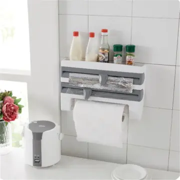 Punch-free Kitchen Paper Towel Holder Storage Rack For Cling Film