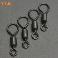 【YF】 40pcs Carp Fishing Big Eye Rolling Swivels Chod Matt Black Tackle Accessories Quick Change Snap Hooks Link