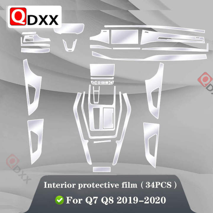 สำหรับออดี้-q7-q8-2019-2020ภายในรถคอนโซลกลางใส-tpu-ฟิล์มป้องกันป้องกันรอยขีดข่วนซ่อมอุปกรณ์ฟิล์มอานิสงส์