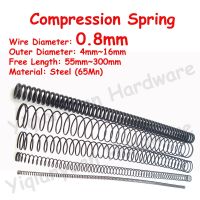 2Pcs~5Pcs Wire Diameter φ0.8mm 65Mn Cylidrical Coil Compression Spring Rotor Return Spring Release Pressure Ultra Long Springs Coil Springs