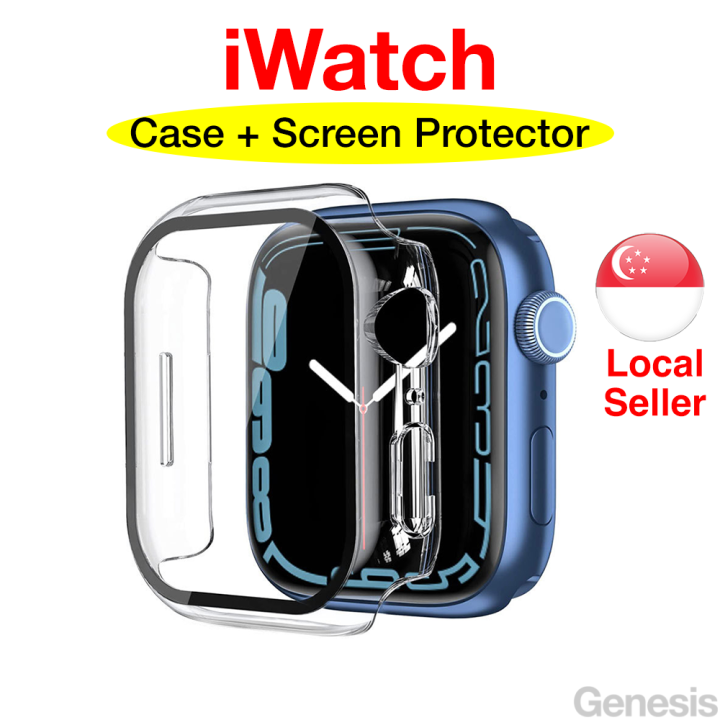 Genesis Apple Watch Case Screen Protector Tempered Glass iWatch Series 9 Ultra 8 7 6 SE 5 4 For