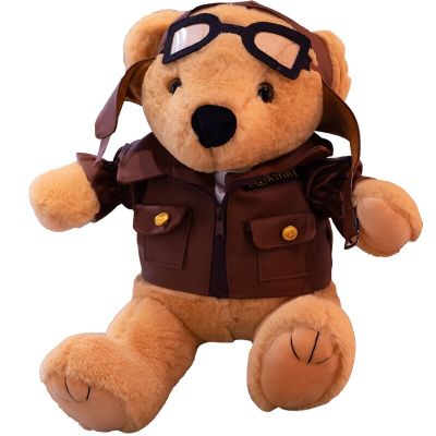 ของเล่นตุ๊กตาหมีเท็ดดี้นักบินคุณภาพสูงและใหม่ของสะสมผ้าฝ้าย PP แบบนุ่มของขวัญตุ๊กตาสัตว์ของขวัญวันเกิดคริสต์มาส