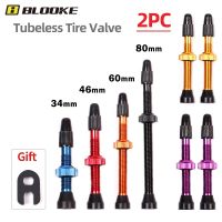 BLOOKE 2PCS Bicycle Tubeless Valve Presta F/V Cap Core 34mm 46mm 60mm 80mm Mountain Nipple W/Tool For MTB Road Bike Accessories