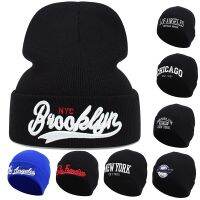 หมวกบีนนี่ BrooklynNYC Men หมวกถักหมวกผู้หญิงหมวกหิมะ NEW YORK ปักหมวกกะลาสี