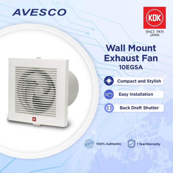 KDK Exhaust Fans | 4" Bathroom Type Wall Mount Exhaust Fan | 10EGSA ...