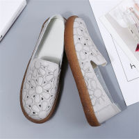 Ladies Spring, Summer and Autumn New Style Loafers Breathable Flat-bottom Hole White Shoes Non-slip Wear-resistant Casual Shoes