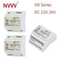 รางดินซีรีส์ NVVV DR สวิตช์จ่ายไฟสลับแหล่งจ่ายไฟ12V 24V 48V 30-480W 110/220V AC กับหม้อแปลงเครื่องปรับแรงดันไฟฟ้ากระแสตรง