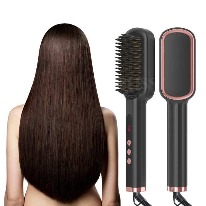 Negative Ions Hair Straightener Comb Hair Straightening Brush Iron