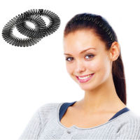 ผ้าคาดหัวแฟชั่น 1 ชิ้น 1 pieces Full Circle Hair Clip Flexible Plastic Hair Comb Headband Stretch Flexible Comb Teeth for Women Girls , Black