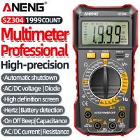 ANENG มัลติมิเตอร์ดิจิตอล SZ304 Ac/dc,Pengukur Amper, Detektor Tegangan Non-Kontak, Penguji Arus Listrik Hz Kapasitor Diode