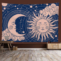 White Black Sun Moon Mandala Tapestry Wall Hanging Witchcraft Wall Tapestry Hippie Wall Carpets Dorm Decor Psychedelic Tapestry