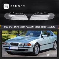 2ชิ้นไฟหน้าเลนส์ใสปกสำหรับ BMW 5ชุด E39ยกกระชับ1996-2003อุปกรณ์เสริมรถยนต์โป๊ะ63128375301/63128375302